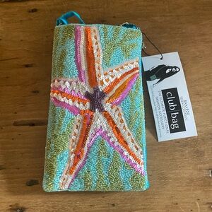 Beaded starfish crossbody/ phone bag